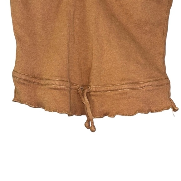 Guess Jeans Tan Lettuce Trim Sleeveless Blouse Women’s XS Draw String Waist Y2K - Picture 6 of 12